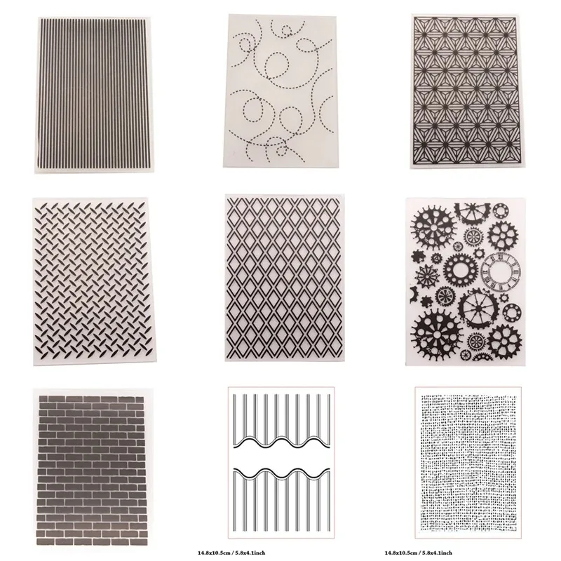 Carpeta de estampado de huellas con textura 3D, carpeta de estampado de fondo de puntos con textura de línea para hacer tarjetas, suministros de arte para manualidades DIY