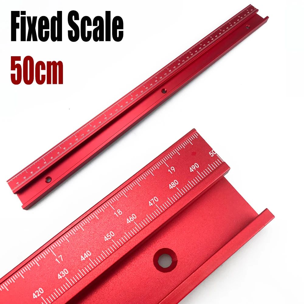 45 #   Chute T Track met Schaal T-tracks Slot Verstek Track 300-600mm 45 Type Chute, houtbewerking Tafelzaag Werkbank DIY Tool