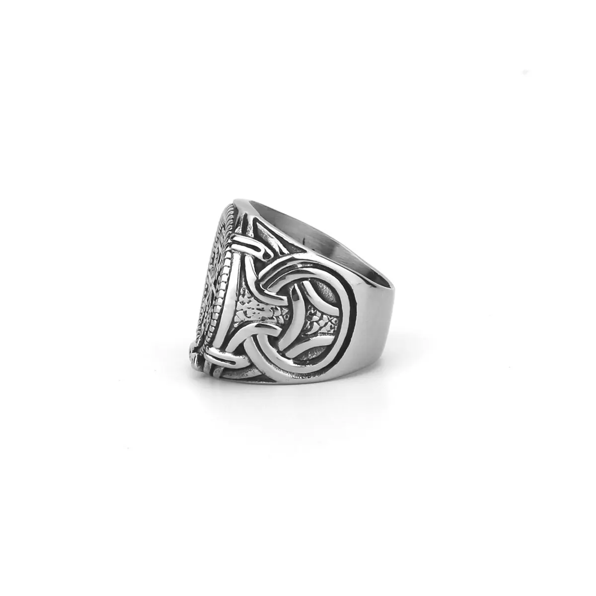 316L Stainless Steel Viking Dragon and Helm of Awe Ring Men Pagan Odin Amulet Vegvisir Scandinavian Ring Jewelry Wholesale