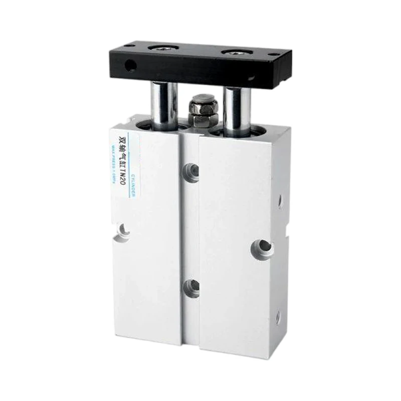 TN 10 16 20 25 32 Pneumatic Twin-rod Air Cylinder Double Acting Aluminum Alloy Stroke 30 35 40 45 50 60 70 75 100mm With Magnet