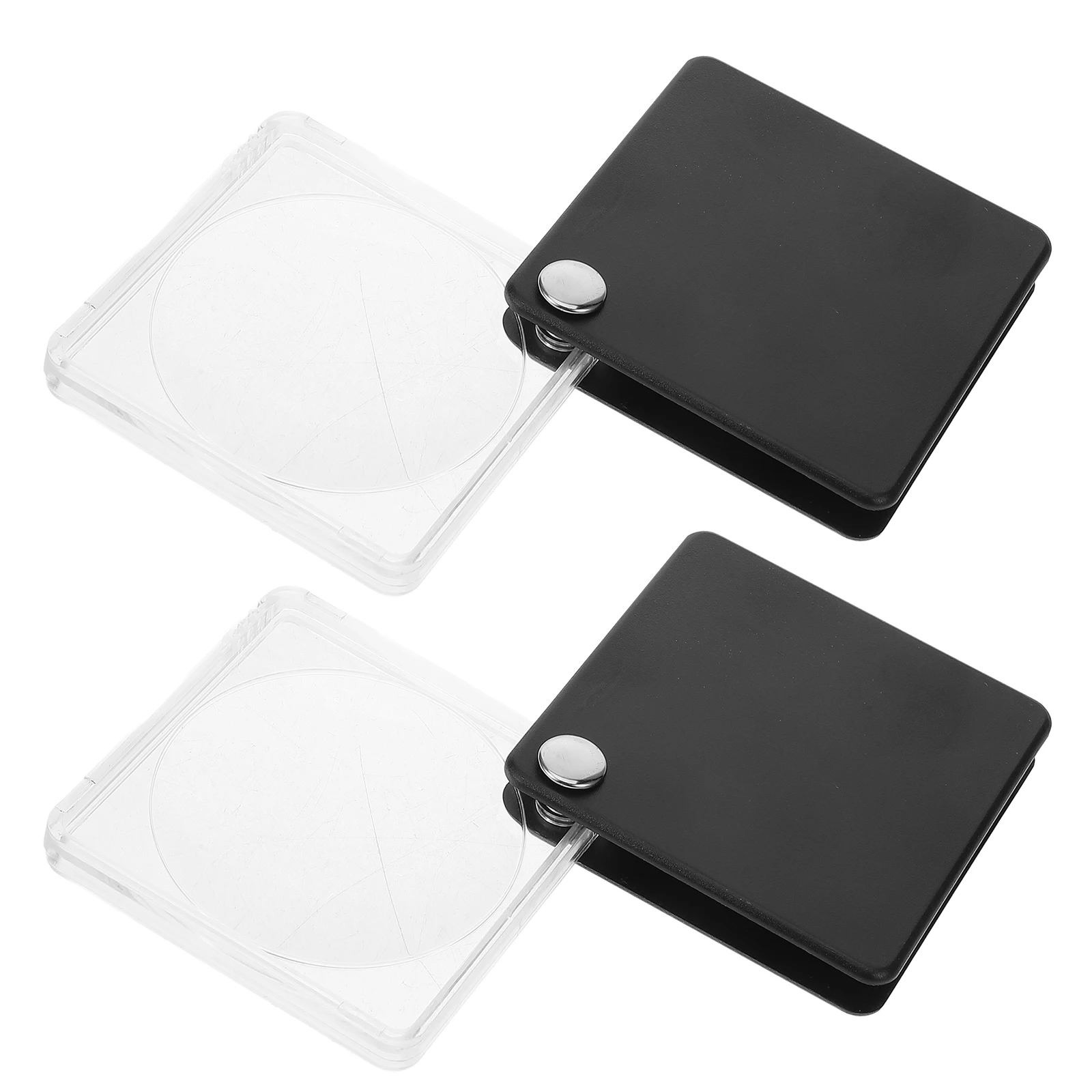 2Pcs Square Handheld Foldable High Definition Small Pocket Acrylic Tool Pocket Magnifier for Repair Metal Work