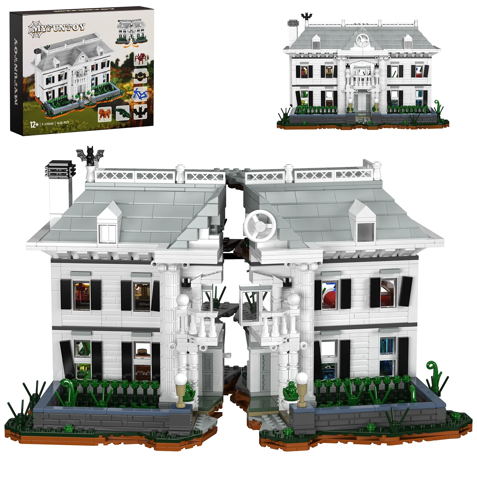 BuildMOC Braved Game House Building Kit White Apartment Palace Blocks Kids and Film Game Fans Gifts(1620 Pieces)