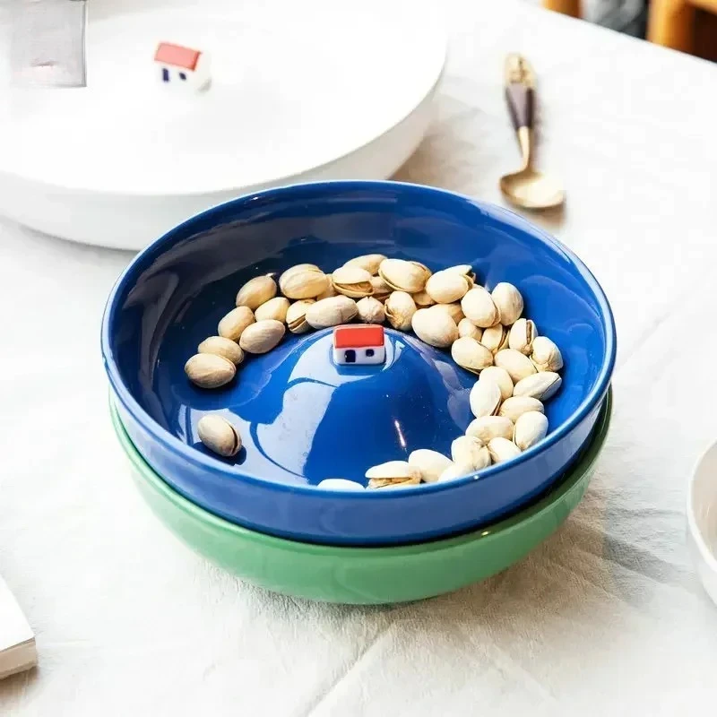 

Посуда Тарелка Керамический дом 7-дюймовая плоская тарелка Фарфоровая 1 обеденная тарелка Посуда для дома и кухни