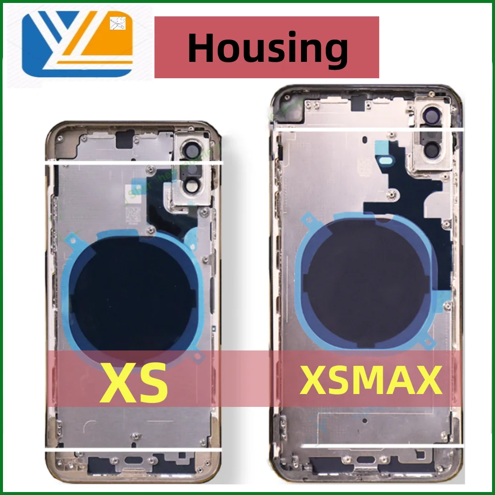 Housing For iPhone XS Xsmax Back Cover + Mid Chassis Frame + SIM Tray+Side Key XS MAX Replaced X XR Battery Back Middle Frame