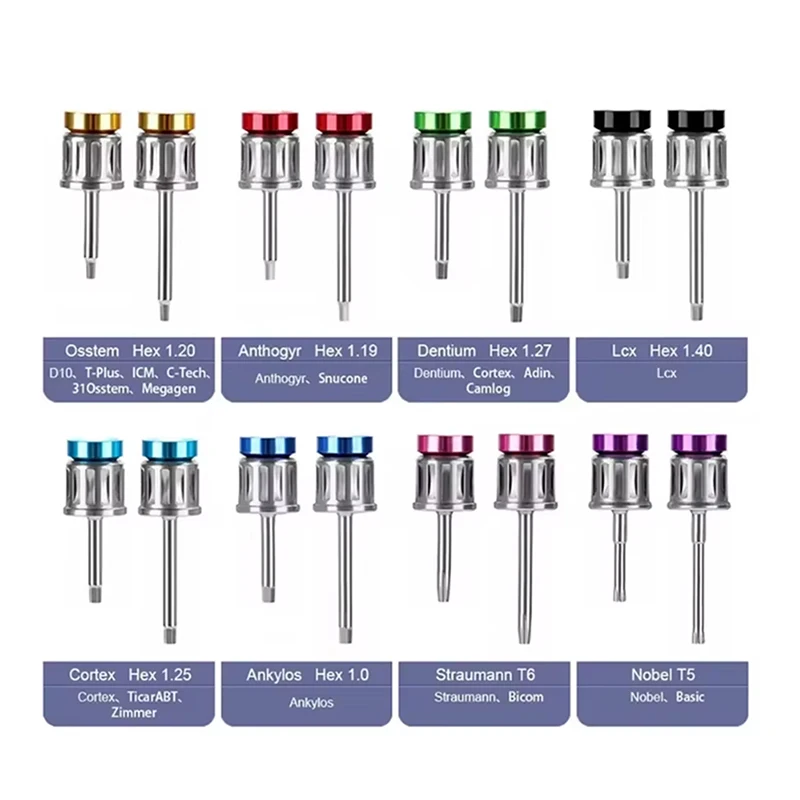 2Pcs/set Dental Universal Implant Torque Long Short Screwdrivers For Osstem Dentium Nobel Ankylos Prosthetic Screw Driver Torque