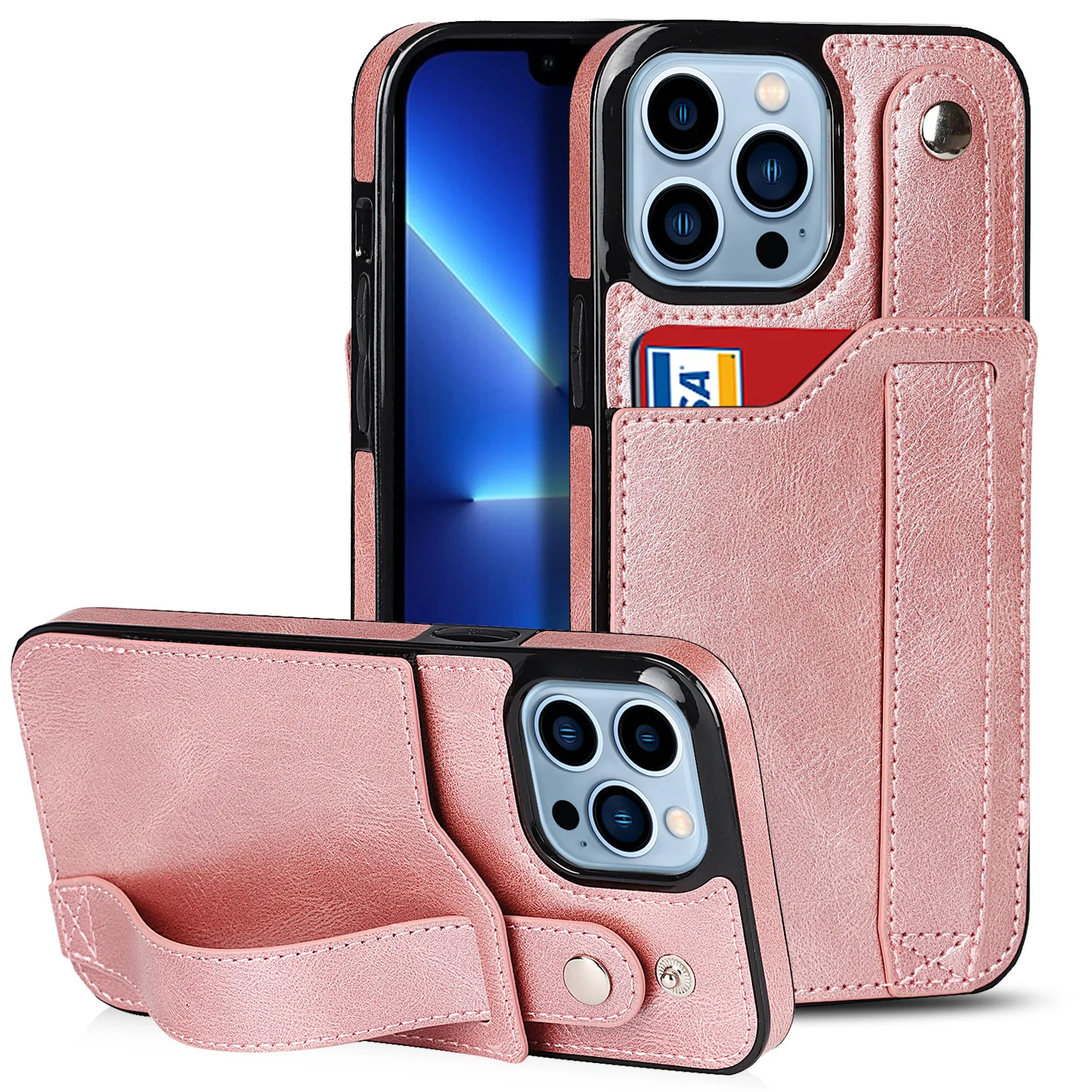 Wallet Case for iPhone 15/15 Plus/15 Pro/15 Pro Max, Flip Wallet Phone Case Protective Shockproof Cover with Card Holder Card Sl