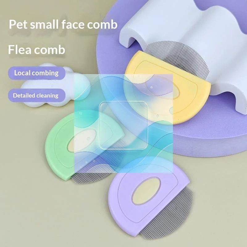 Pet Flea Comb Dense Stainless Steel Teeth Grooming Brush for Dog Cat Hair Cleaning Massage Daily Pet Grooming Supplies