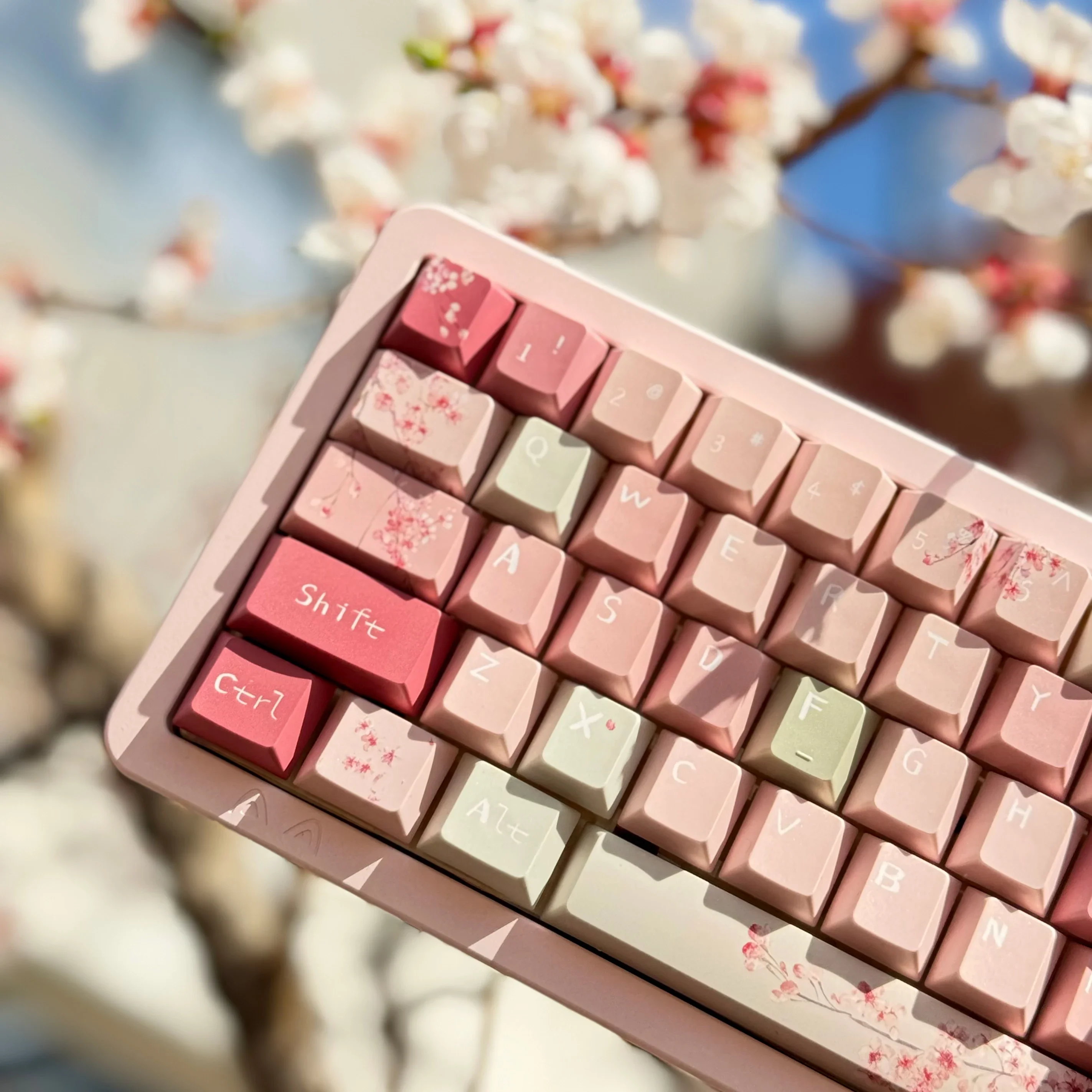 

140 key Jiangnan spring national style keycap PBT five-sided hot sublimation original factory height mechanical keyboard