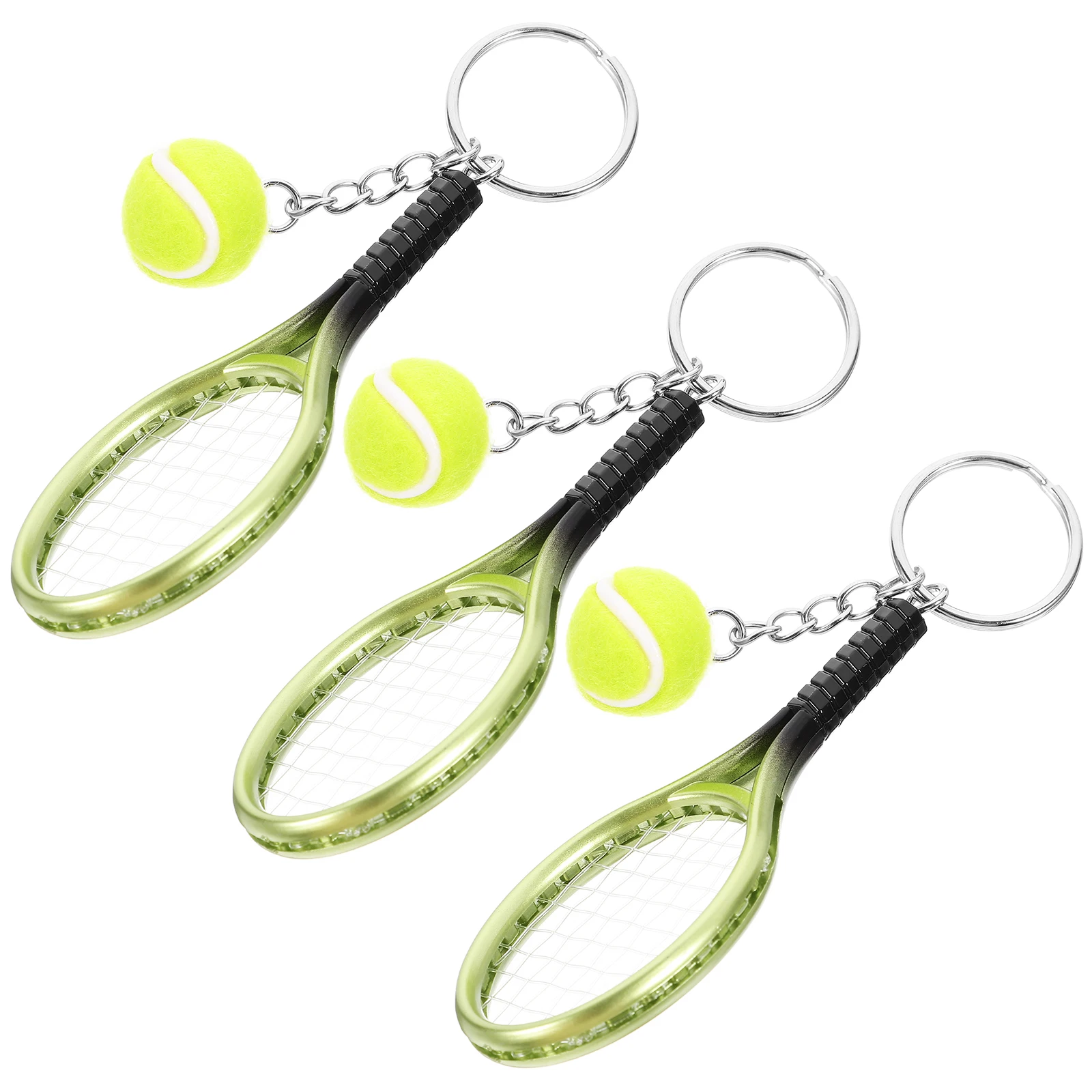 

3pcs Keychain Lightweight Tennis Gift Compact Sports Gifts Decorative Hanging Blue Simulated
