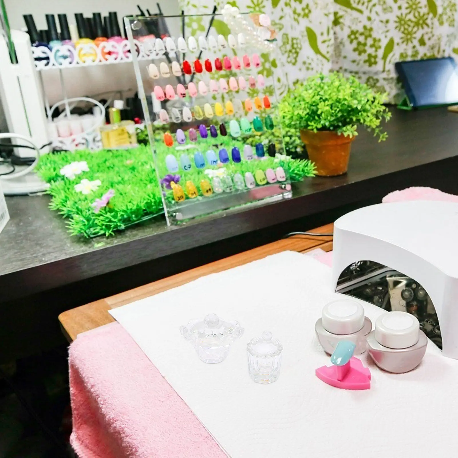 2 Vasos de Cristal para Arte de Uñas, Recipientes Premium para Mezclar, Porta Polvos Líquidos para Manicura, Suministros para Salón de Uñas, Vasos para Mezclar Polvos