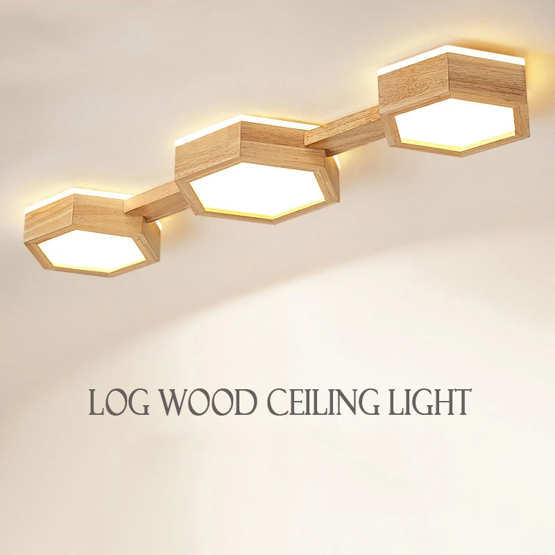 Japanese Original Wood Grain Aisle Ceiling Light Entry Hallway Cloakroom Corridor Balcony Lamp Modern Simple Decorative Lighting