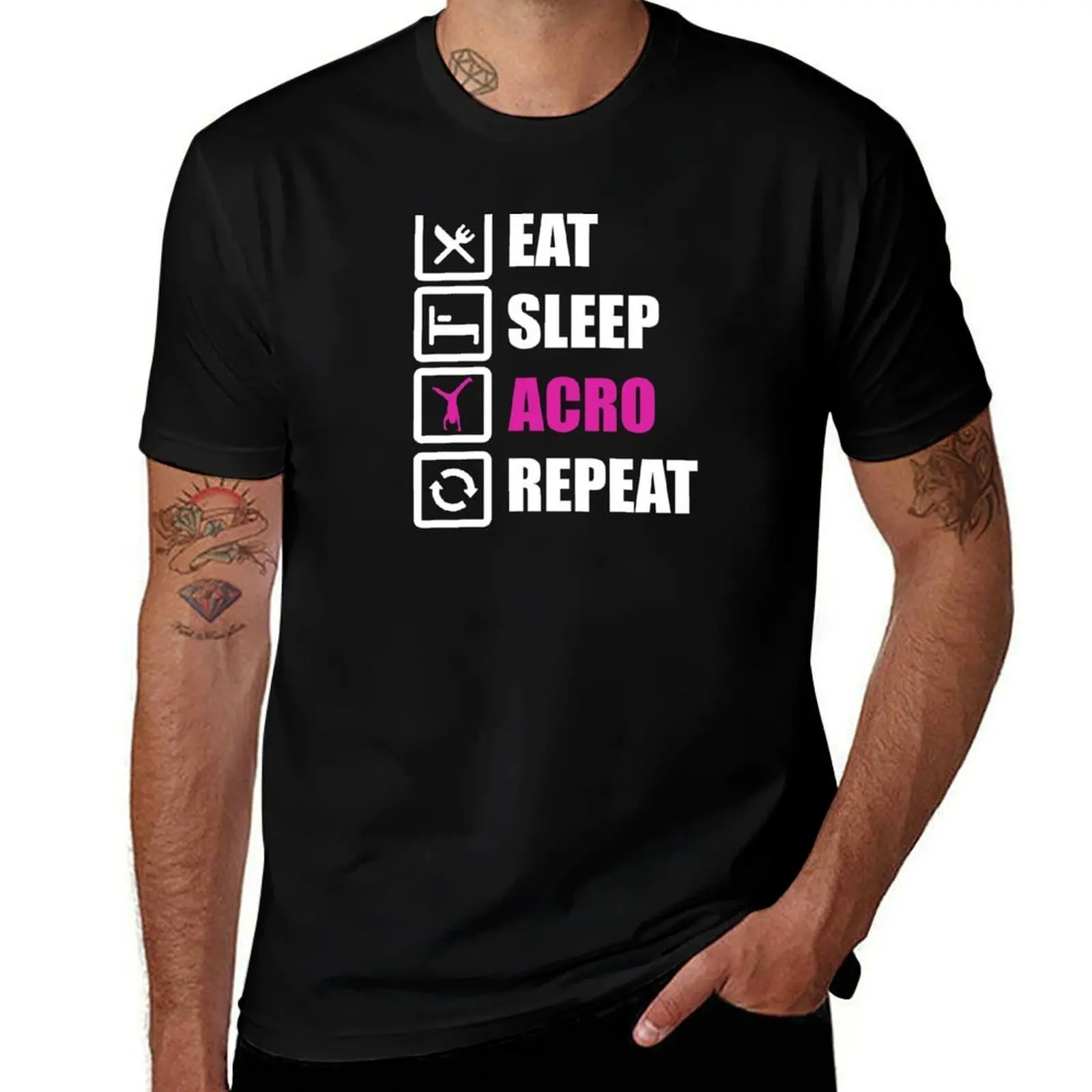 

Eat Sleep Acro Repeat Shirt for Gymnasts T-Shirt Soft Stretch Short Sleeve Top