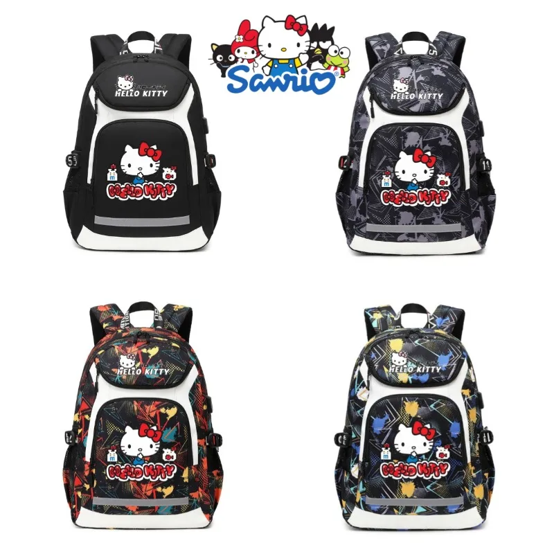 

Sanrio Cute Cartoon Printed Hello Kitty New Schoolbag Lightweight Girl Spine Backpack Junior High School Primary School Students