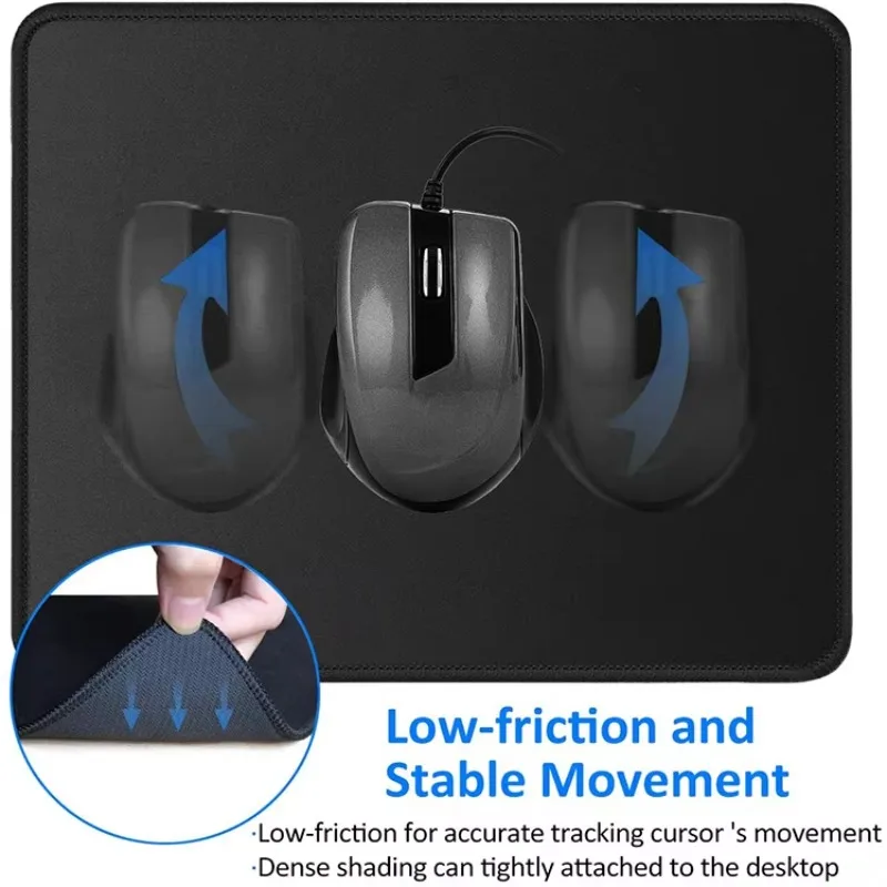 لوحة ماوس صغيرة سوداء، حصيرة مكتبية، ملحقات الكمبيوتر، وسادة مكتب مطاطية مضادة للانزلاق مناسبة للمكتب والألعاب، متينة مقاومة للماء