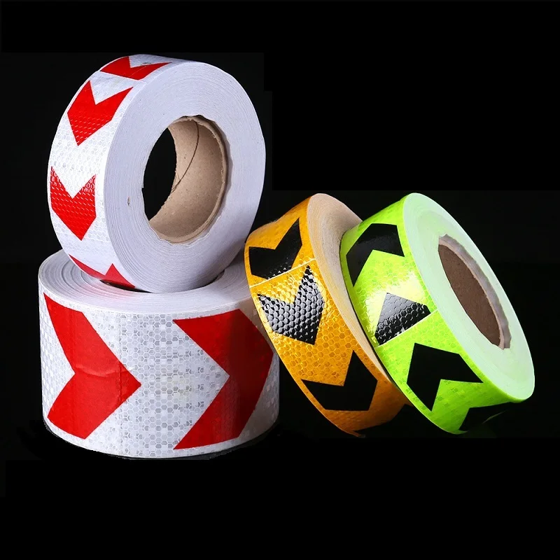 2 Inch / 4 Inch / 20 Inch  Arrow Adhesive Reflector Sticker PVC Reflective Safety Warning Tape For Van Car Traffic Sign