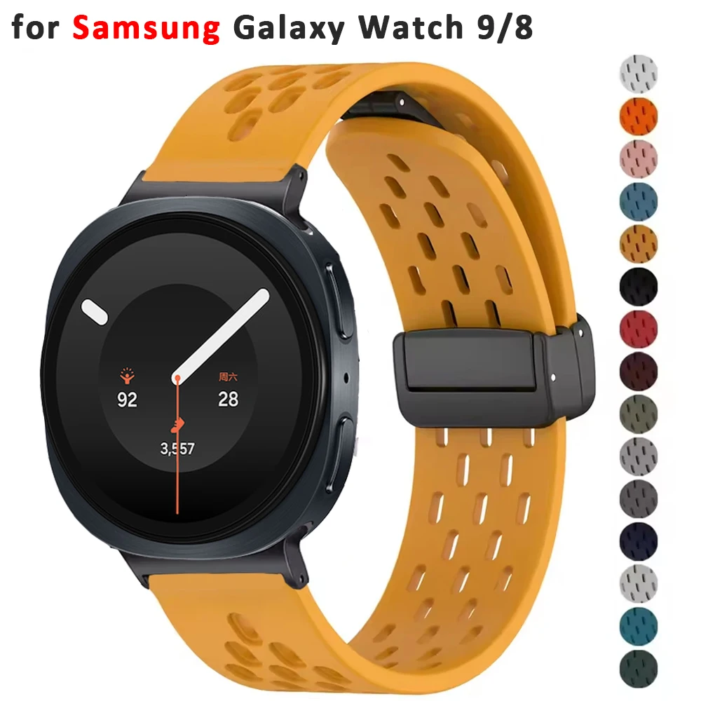 Armband für Samsung Galaxy Watch 9 8 40mm 44mm Sport-Silikon-Magnetarmband für Galaxy Watch8 Classic 46mm Atmungsaktives Band