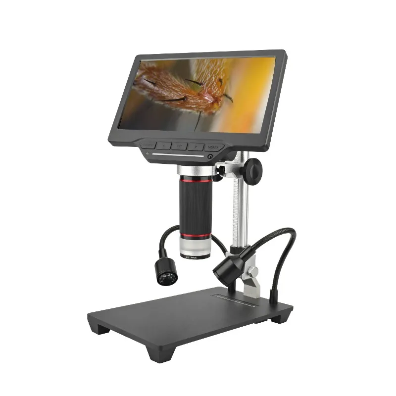 7 Inch HD IPS Screen Digital Microscope 16MP 1080P Video Microscope with WiFi Touch Light Adjustment for Coin Inspection Tester