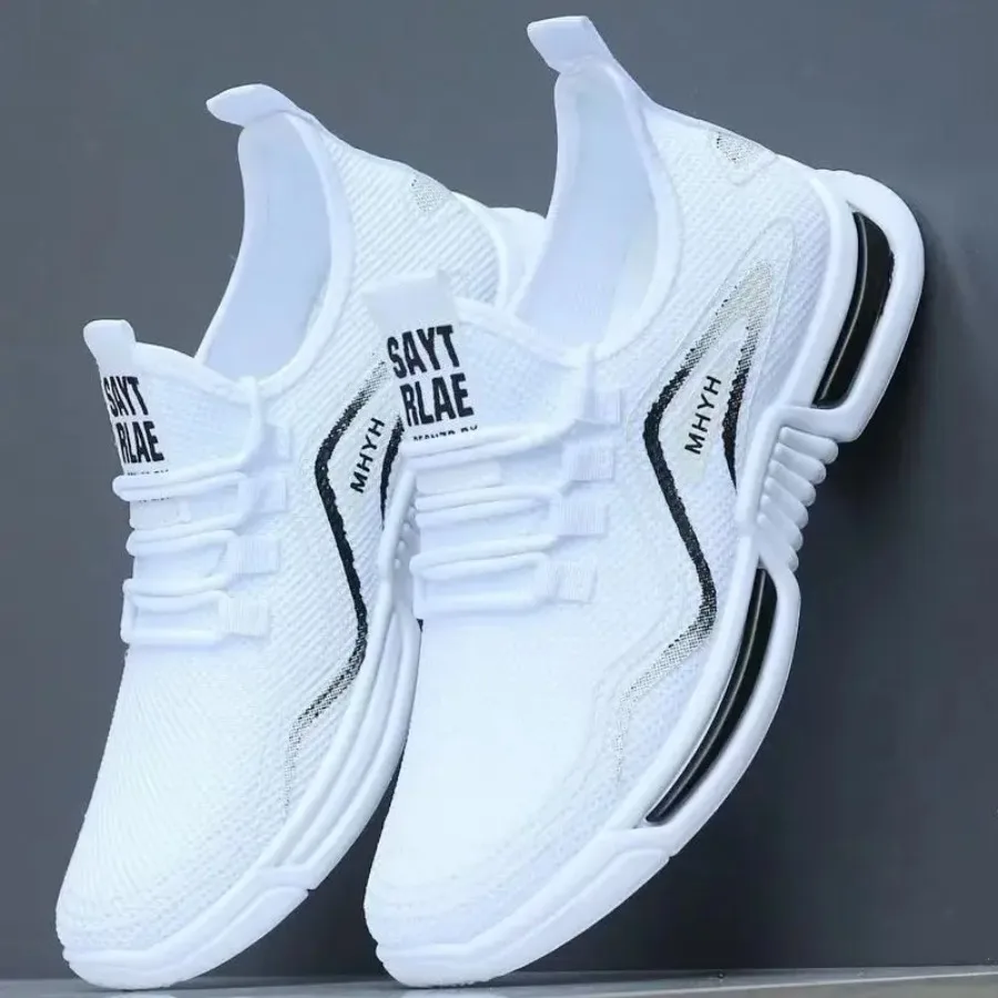Men'S Casual Soft Sole Comfortable Running Shoes Mesh Breathable Sports Shoes with Zipper Closure Upper and Sole PVC Inner Clot