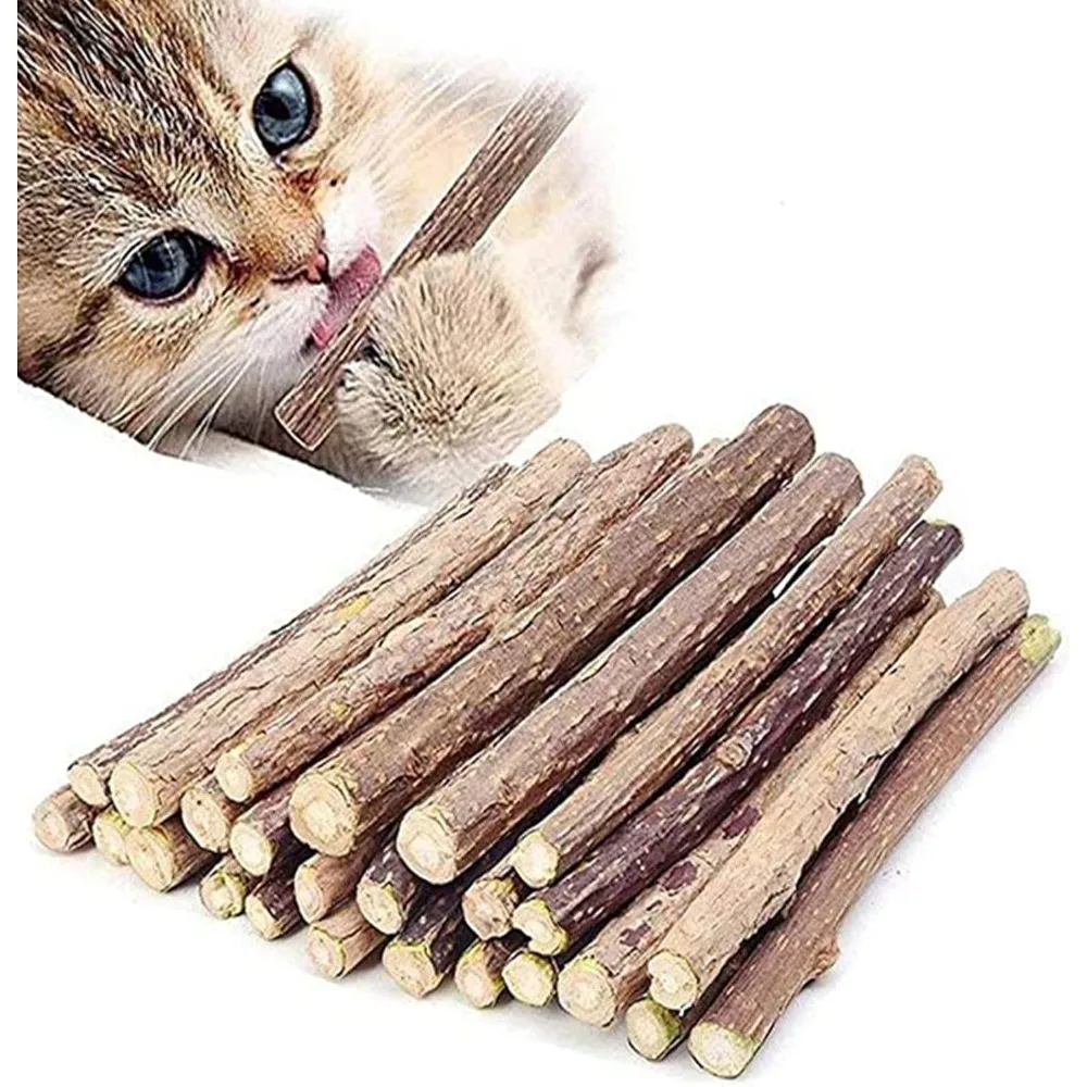 

10 PCS Catnip Sticks Organic Cat Chew Toys Natural Plant Matatabi Silvervine Chew Sticks Cat Teeth Cleaning Chew Toy Cat Kitten