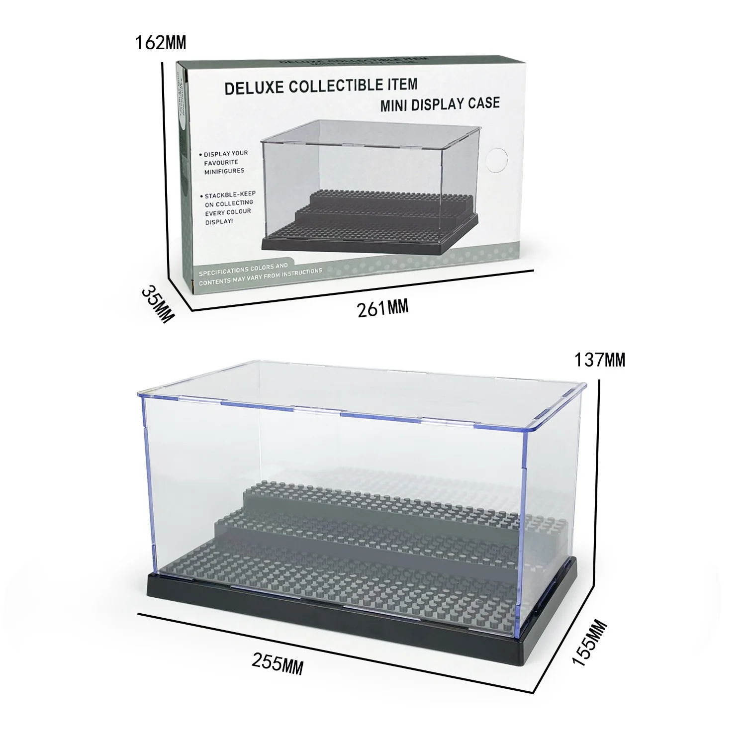 Estuche de exhibición de minifiguras DE ACCIÓN LEGO, caja de exhibición acrílica transparente a prueba de polvo, almacenamiento con 3 pasos móviles,