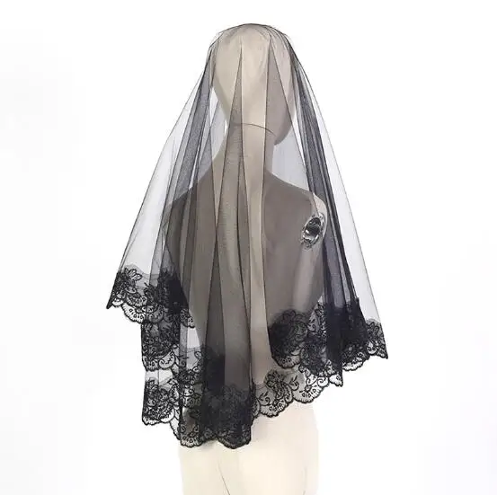 Schwarzer Retro-Spitzen kopfschmuck