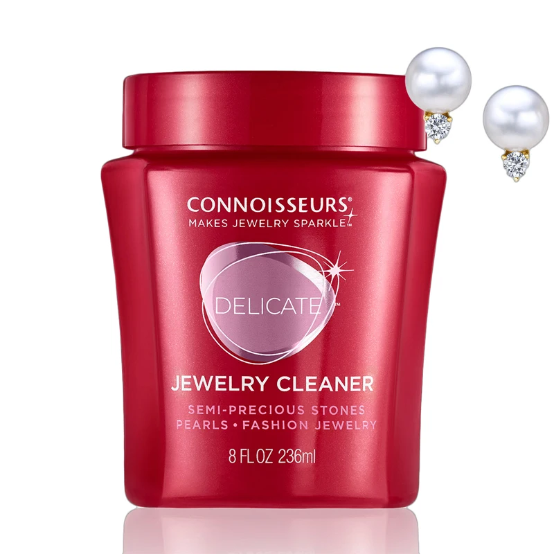 Connoisseurs Delicate Jewelry Cleaner 236ml Ammonia-Free Gentle Formula for Pearls, Opals, Coral & Costume Jewelry
