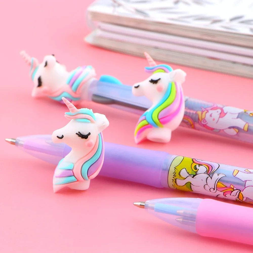 2 Pcs/lot Kawaii Cute Unicorn Cartoon 3 Colors Ballpoint Pen School Office Supply Gift Stationery Kids For Study Birthday Gifts