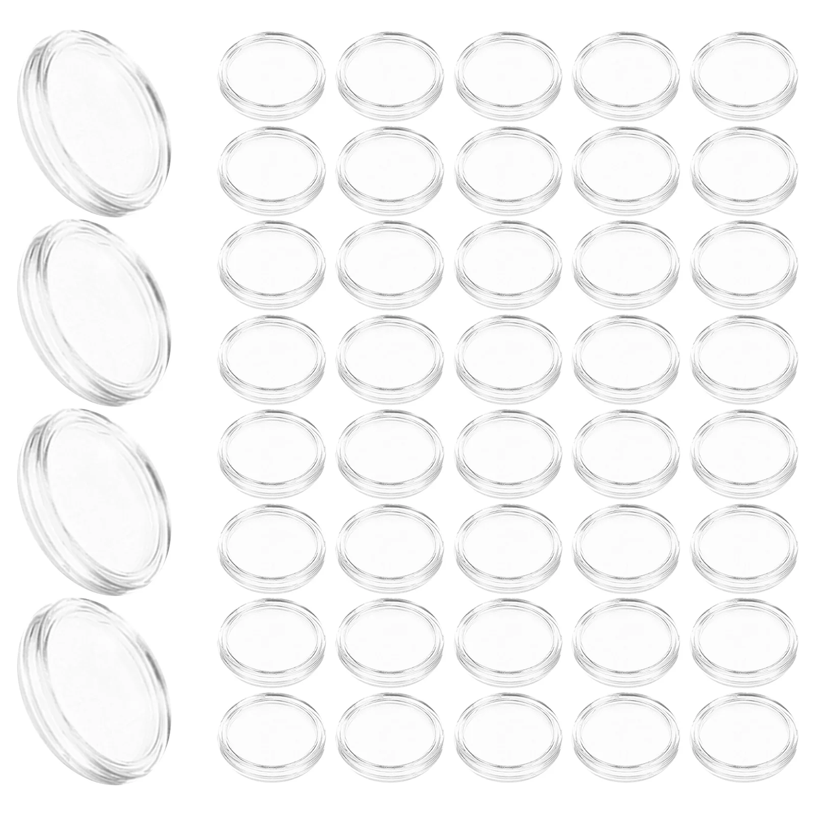 

100Pcs Clear Coin Collection Box Single Holder for Coins Protector Capsule Case Plastic Organizer Display Gift for Collectors