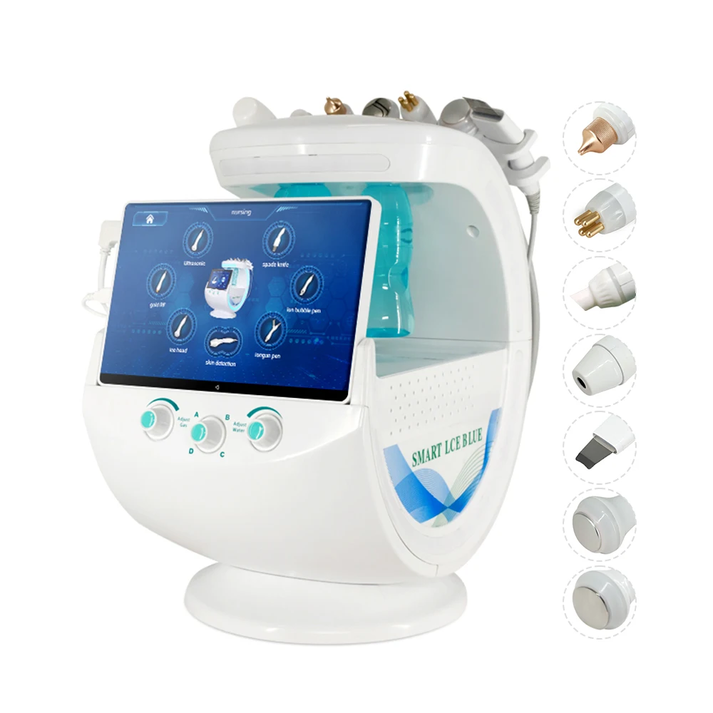 7 in 1 Massage Gun skin analyzer Intelligent Ice Blue RF Hydra Dermabrasion Facial Hydrodermabrasion dermoabrasion Machine