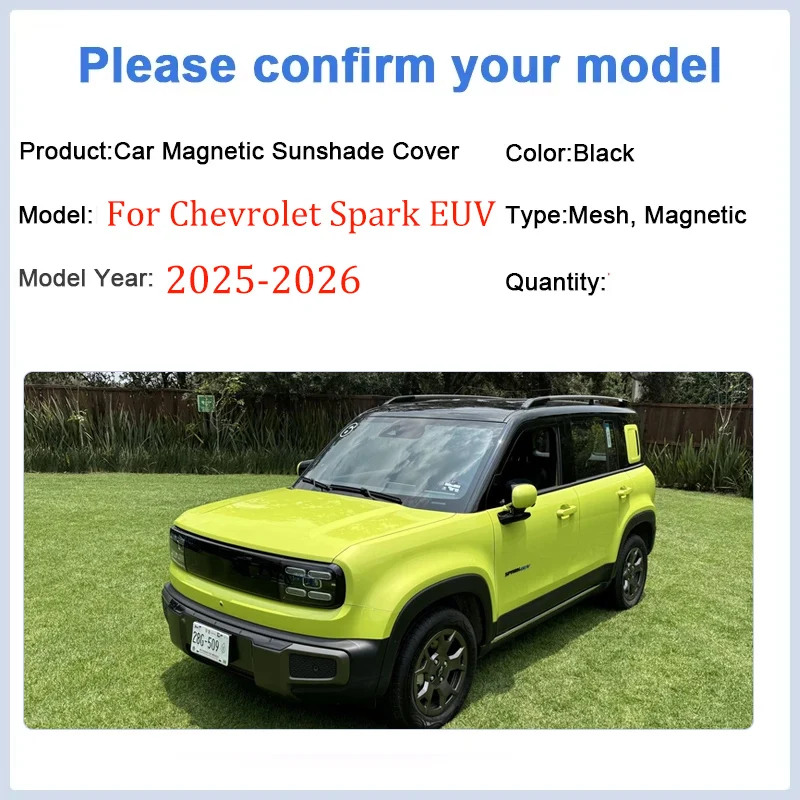 

Магнитные сетчатые солнцезащитные шторки для Chevrolet Spark EUV, аксессуары для Baojun Yep Plus 2025 2026, автомобильные солнцезащитные шторки на окна, автозанавески