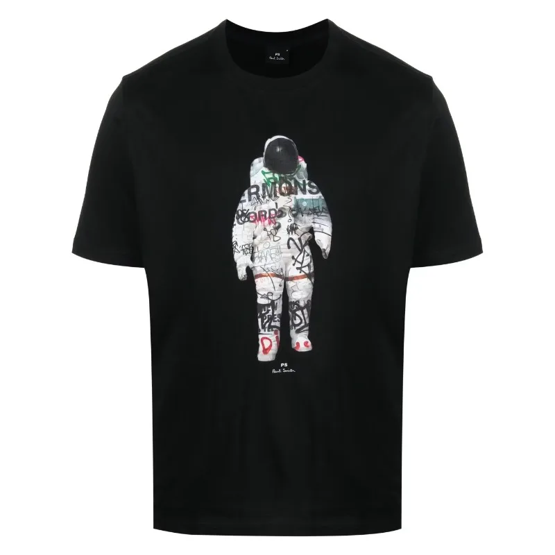 Men's Women's High Quality T-shirt 100%Cotton Astronaut print Short-sleeved T-shirt Brand Summer Fashion PS Paul Smith Tees Tops