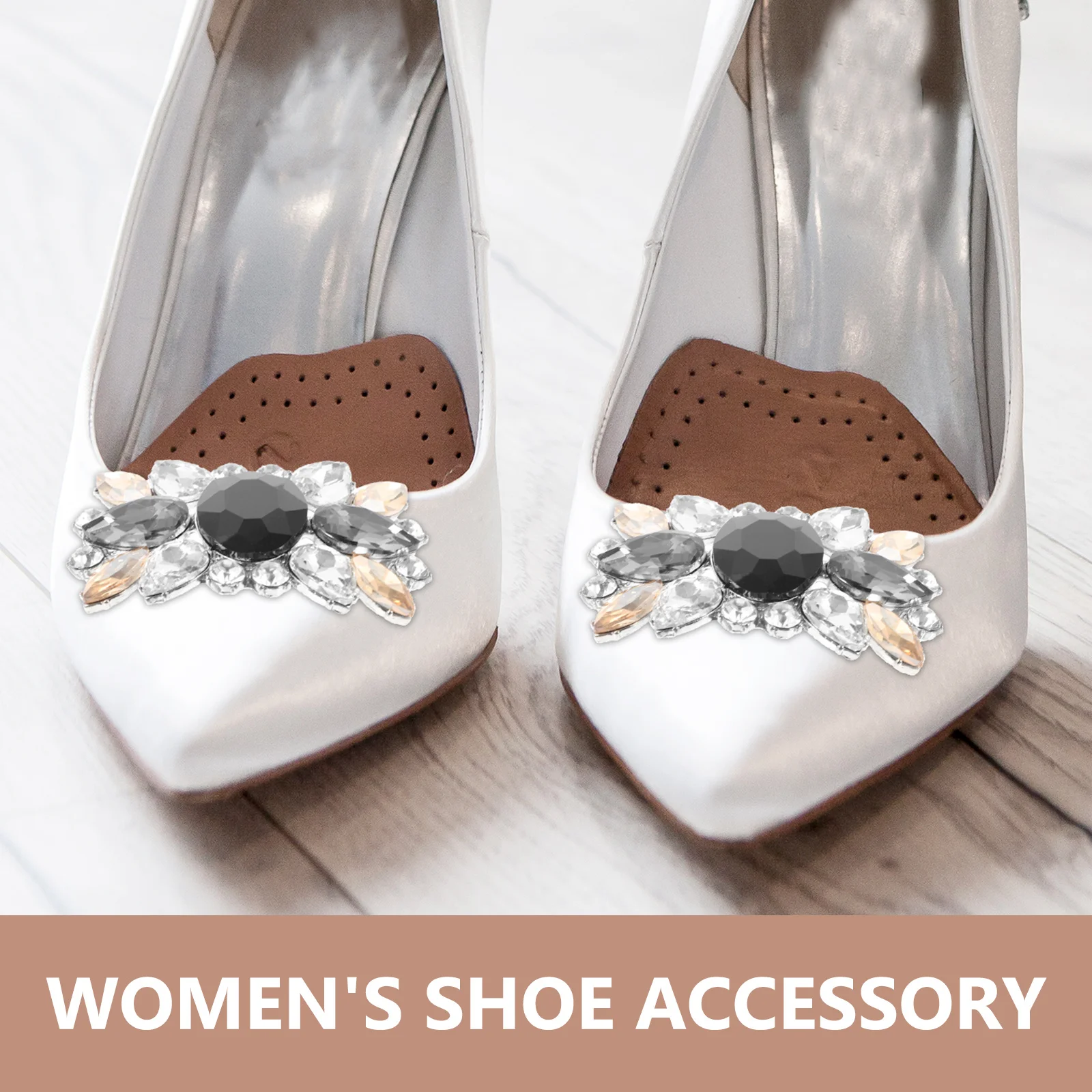 

2pcs Buckle Decor Removable Rhinestone Shoe Clips For Women Wedding Flower Shoe Clip Buckles Decorative Accessories Storage Tool