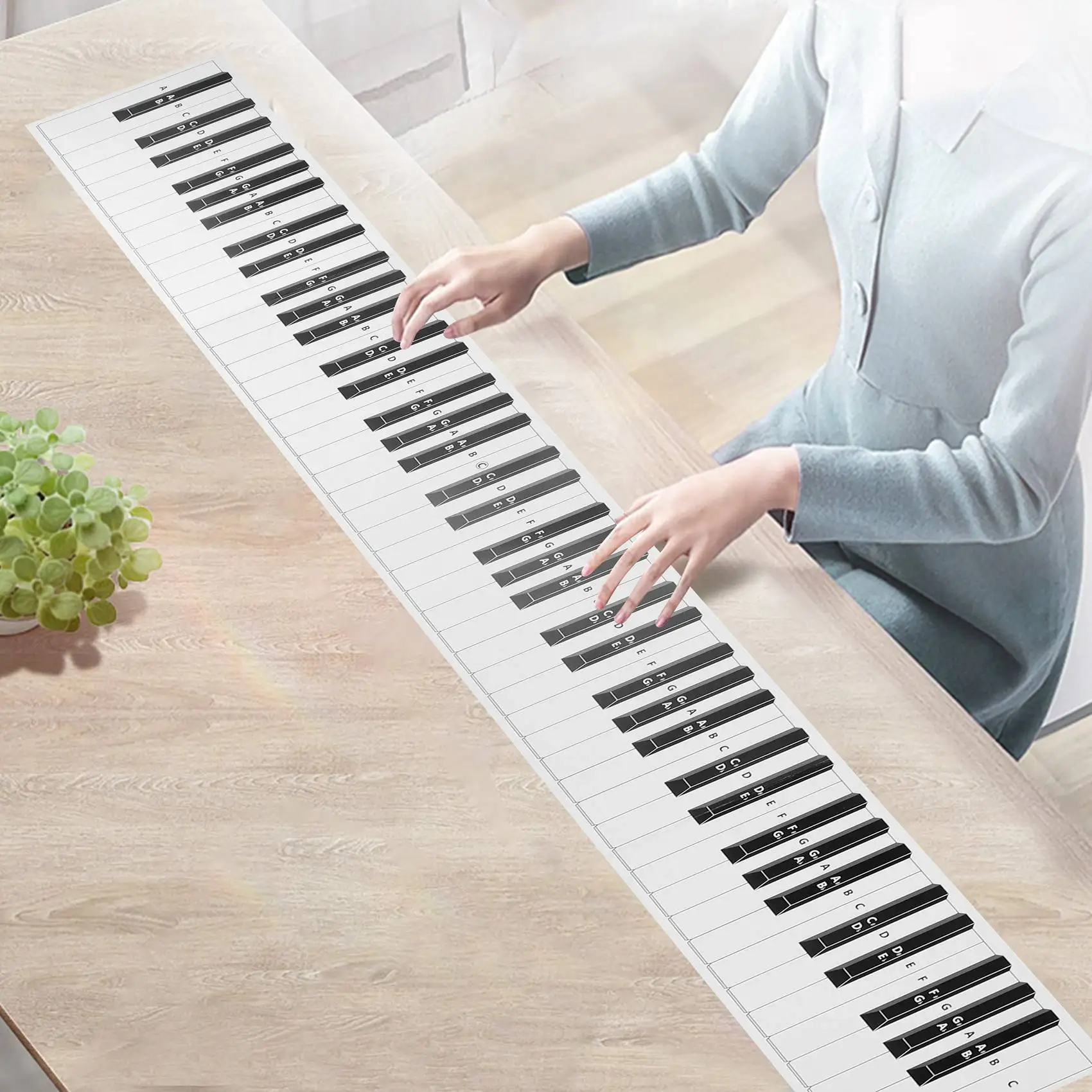 【STOCK】88 Key Practice Keyboard Piano & Note Chart for Behind the Piano Keys,Guide Teaching Aid Note Chart for Beginner Student