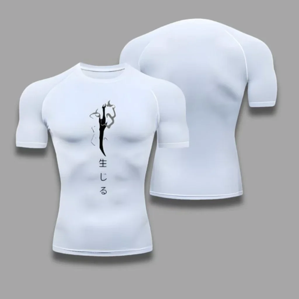Camiseta de Compresión Jin Woo, Camiseta Deportiva de Compresión para Gimnasio, Sung Jin Woo, Anime Solo Leveling, Camiseta Deportiva, Ropa Deportiva Igris Levelup