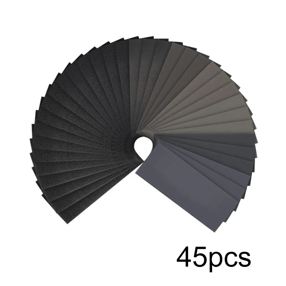 

45pcs Sandpaper Set 120-7000# Grits Wet And Dry Sandpaper For Wood Furniture Metal Automotive Polishing Car Stone Glass Sanding