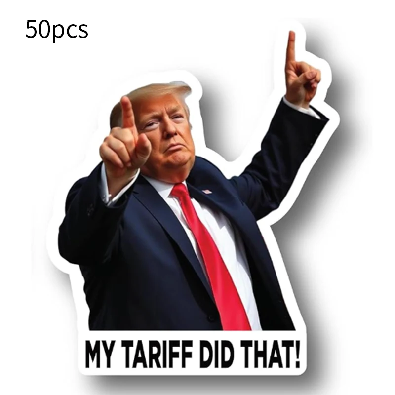 2025Funny Trump I Did That Stickers Gas Pump Stickers Decal 50/100pcs 2 Inch My Tariff Did That Sticker Trump Waterproof Sticker