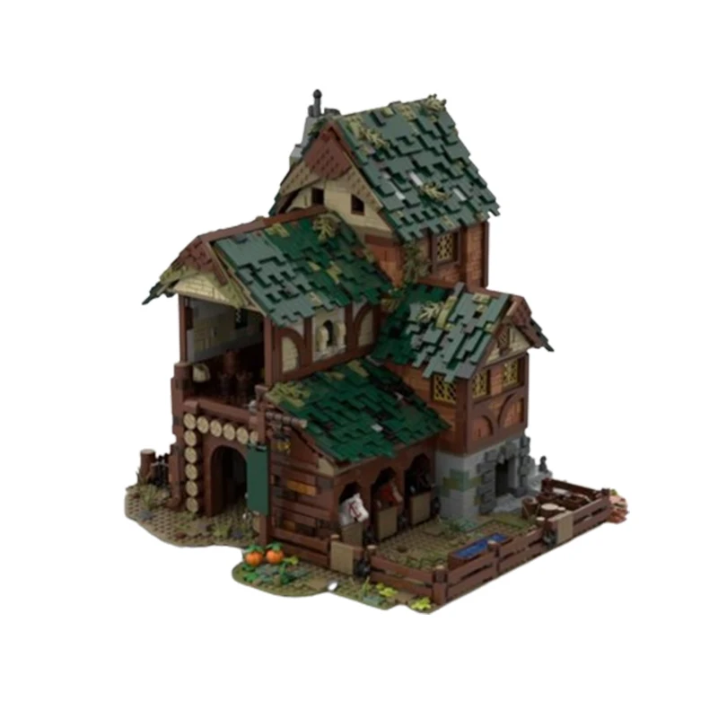 Spot MOC-82026 Small Particle Assembly Medieval House Grain Storage Accumulated Wood Puzzle Children's Toy Model DIY Creativity