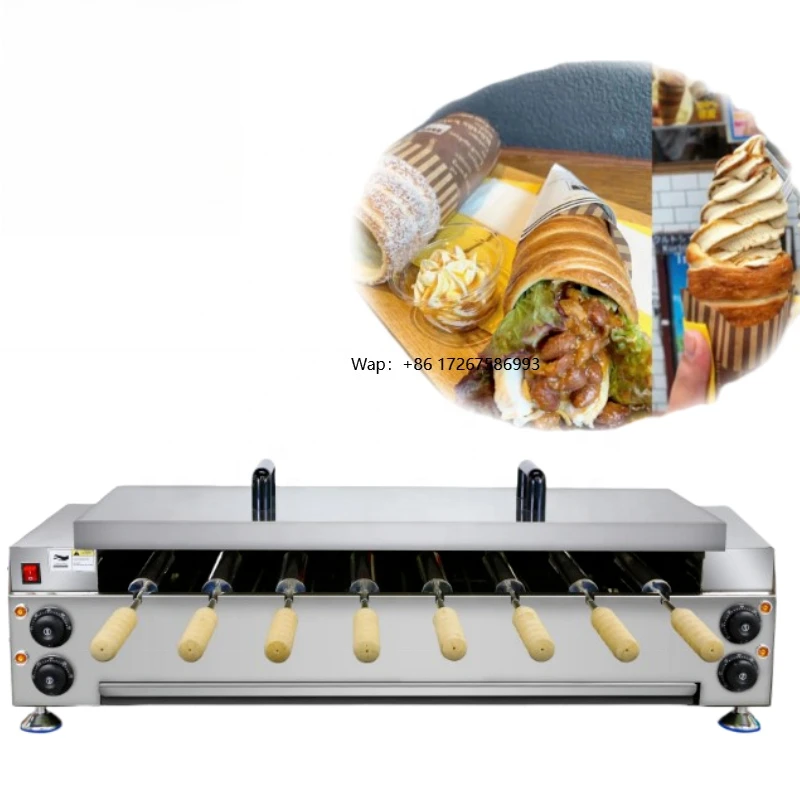 New Electric Chimney Cake Grill Stainless Steel Chimney Cake Machine Equipment Ice Cream Hungary Roller Maker Chimney Cake Oven