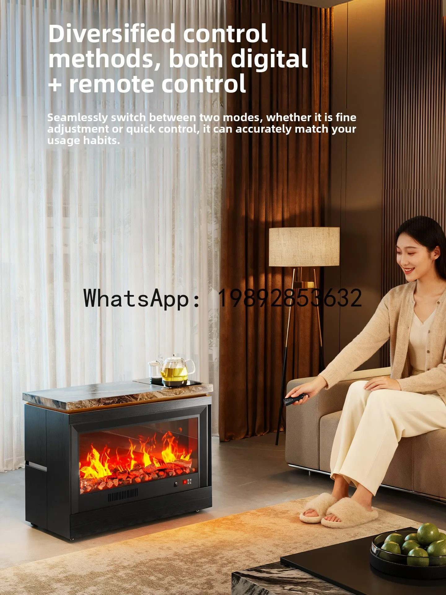 YFY Italian Style Integrated Kettle  Heating Fireplace  Cabinet Living Room Balcony Warming Side Table Cabinet Tea Cabinet