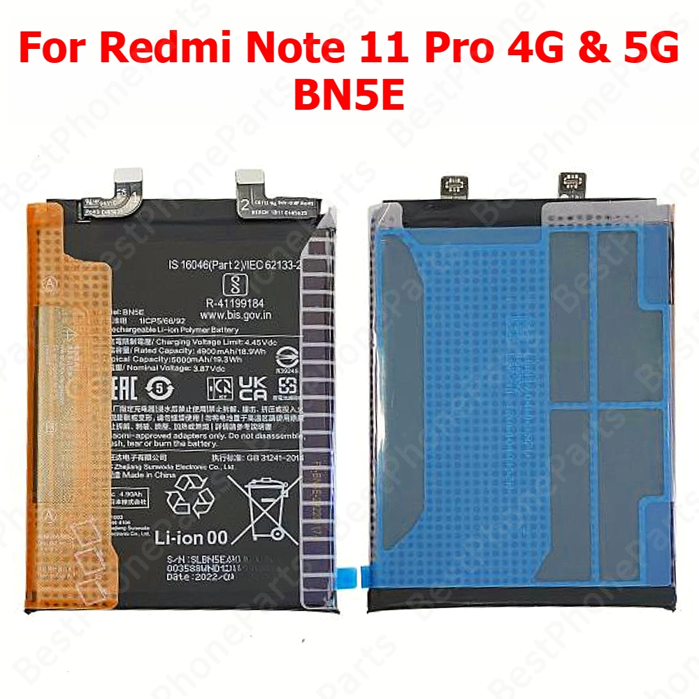 Battery For Xiaomi Redmi Note 11 Pro Plus 5G Note11 11S 4G BN5E