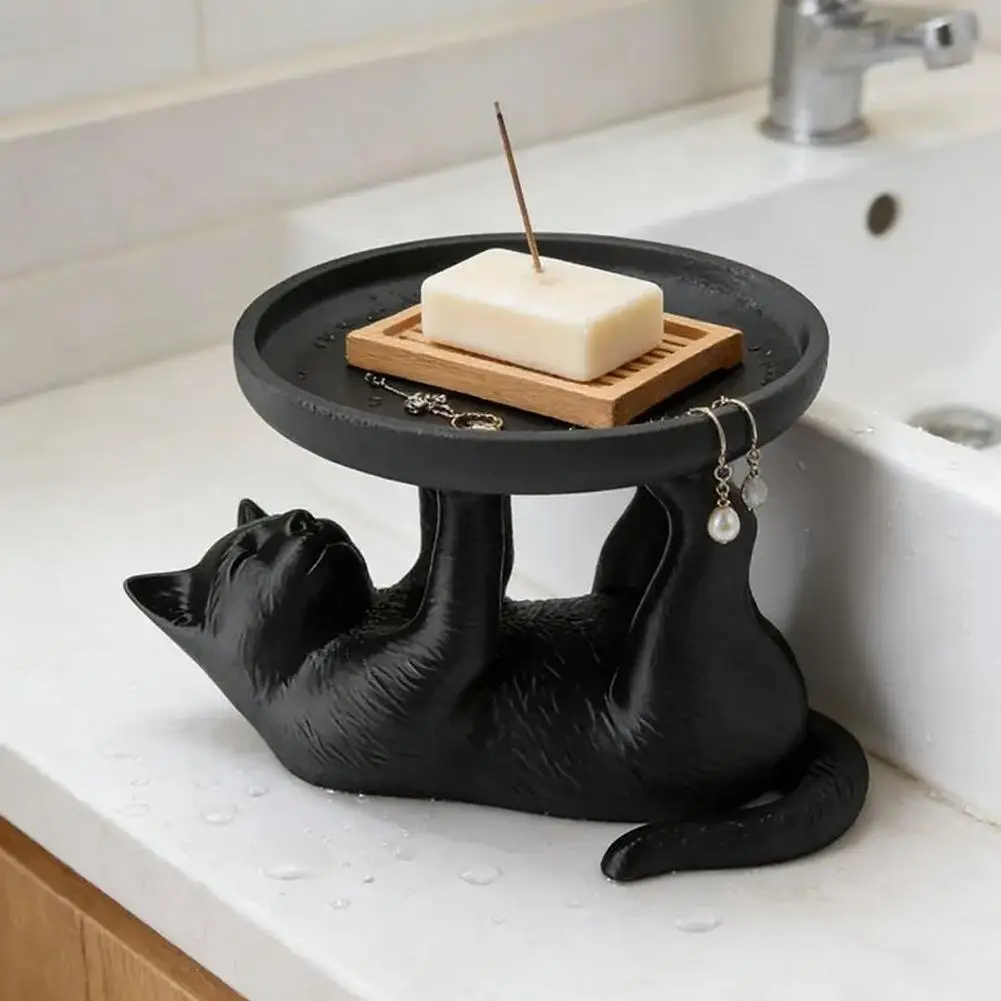 Plastic Cat-Shaped DesktopTrays Creative Jewelry Tray Organizer For Jewelry Watches Skincare Product Storage Decoration
