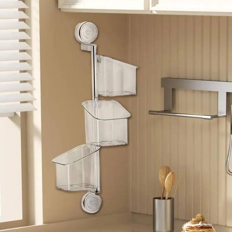 

Suction Storage Rack Bathroom Suction Shelves Storage Rack Rotating Container With Drainage Wall Mount Box For Kitchen