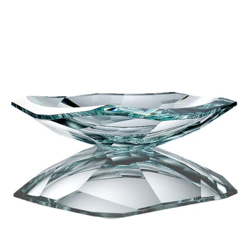 For creative blue crystal glass fruit plate light luxury living room household candy dried fruit plate home storage ornament