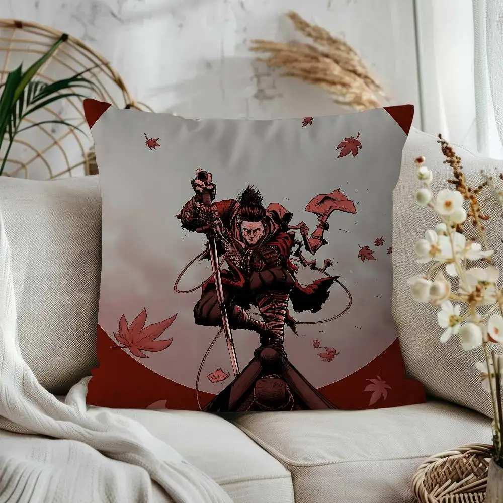 Sekiro الظلال يموت مرتين وسادة غطاء الوسادة المخدة غرفة المعيشة أريكة ديكور المنزل حسب الطلب