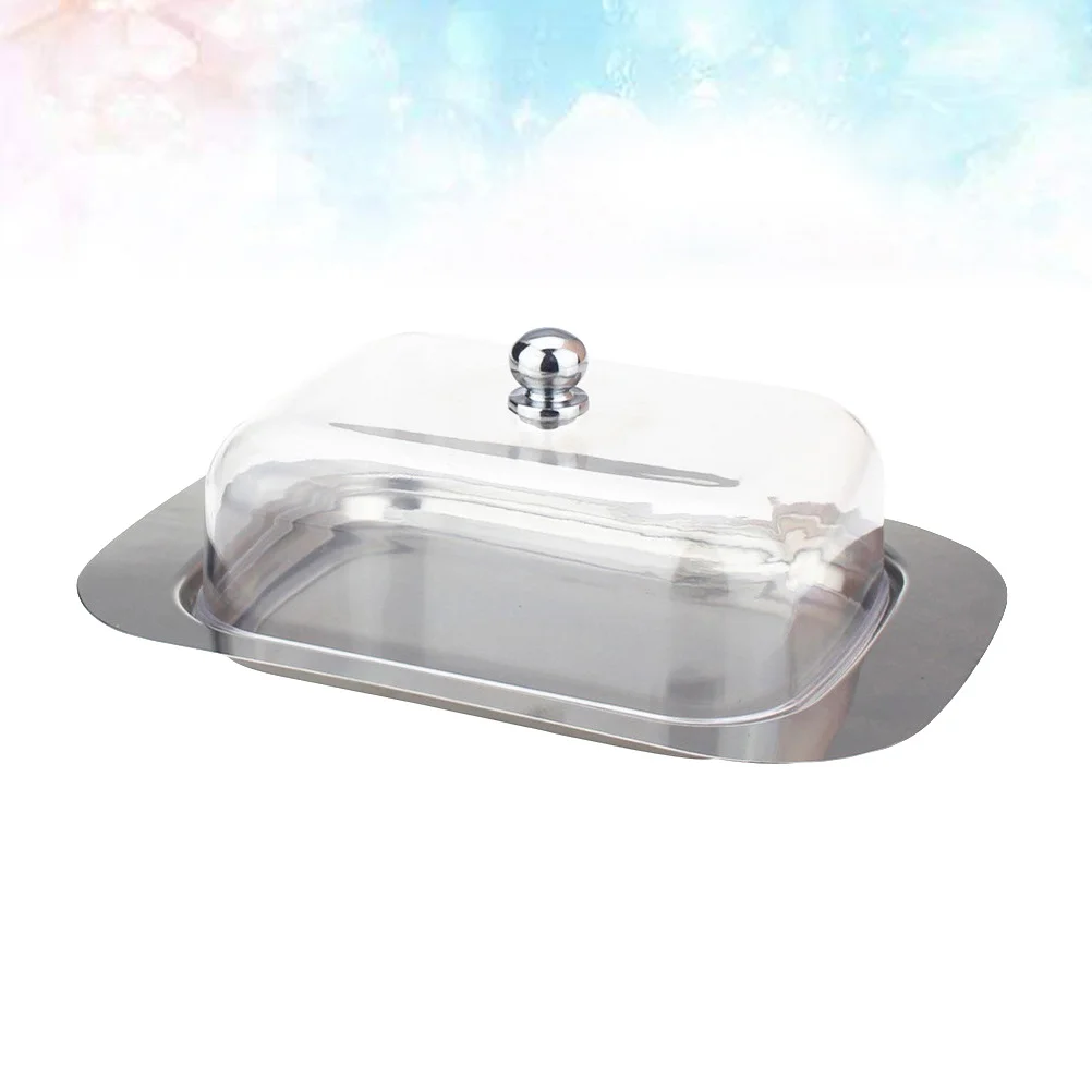 

Stainless Steel Butter Dish With Lid Cream Cheese Holder Rust Resistant Kitchen Serving Tray Odor Resistant Fresh Keeping