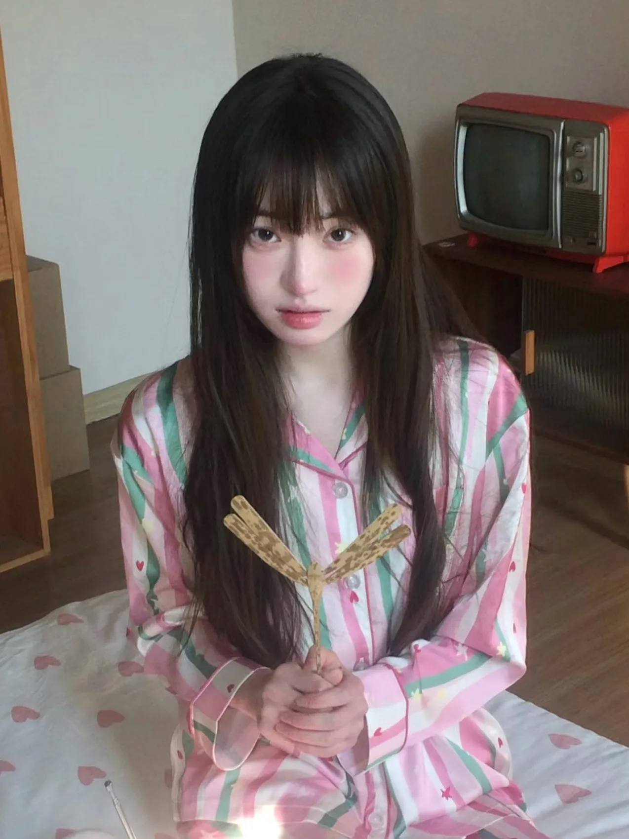 点心スイートドーパミンパジャマ女の子セットホーム服長袖長ズボン快適なパジャマユースサイズ四季