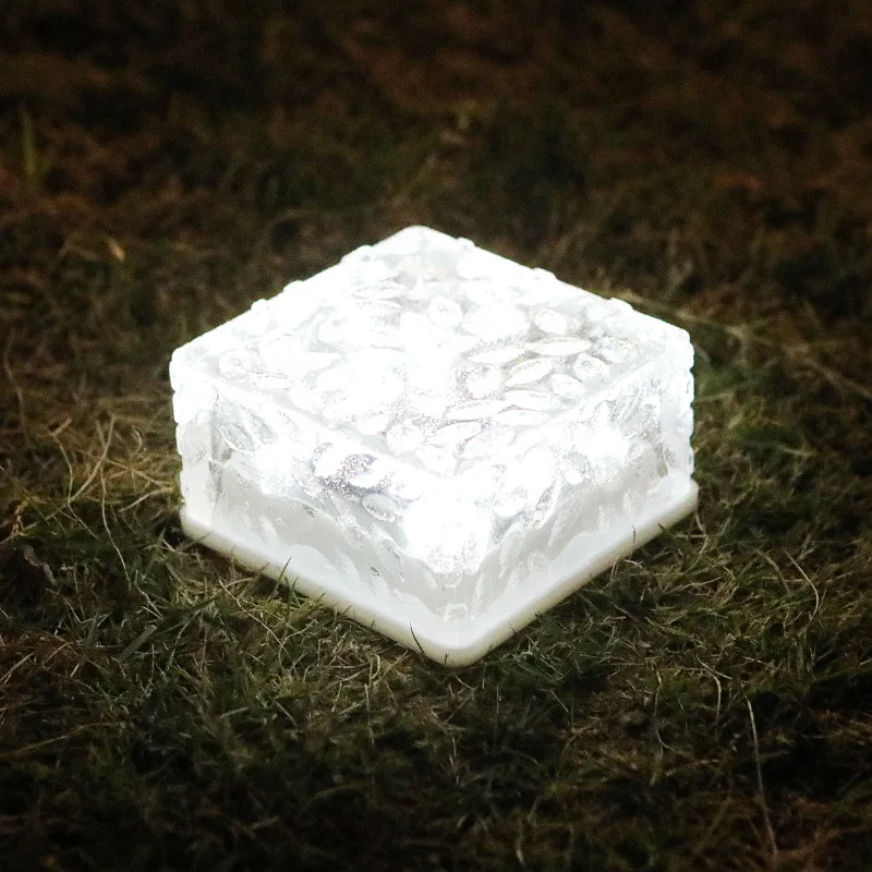 Lampu Tanah Tenaga Surya Lampu Ubin Luar Ruangan Ornamen Blok Bata Lanskap Lampu Rumput Dekorasi Lampu Taman