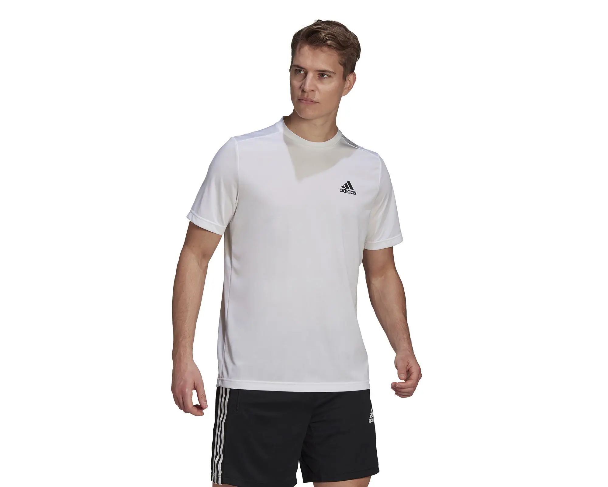 T-shirt Adidas Original Daily Wear da uomo t-shirt sportiva da allenamento sportiva da passeggio di colore bianco