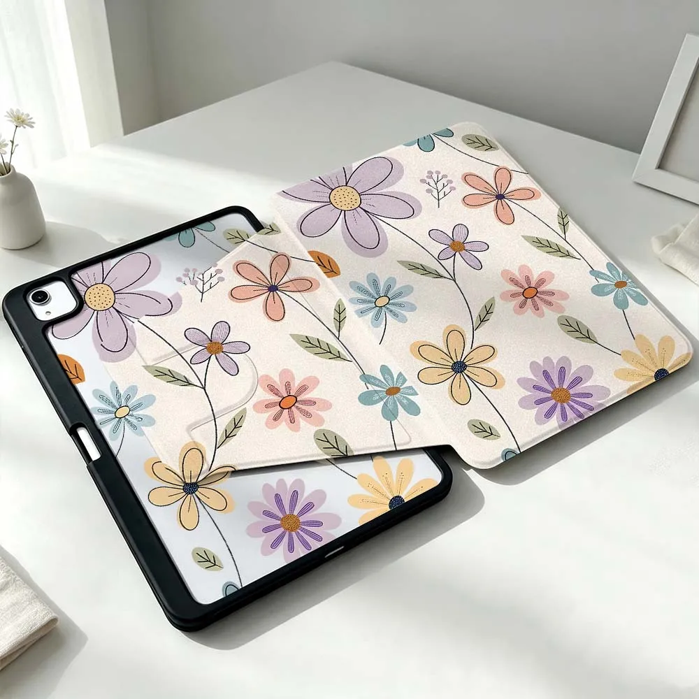 Artistic Design Blowers For Xiaomi Mi Redmi Poco Pad 8 7 7S 6 6S 5 SE Pro Ultra 360° Rotation Stylus Storage Tablet Case