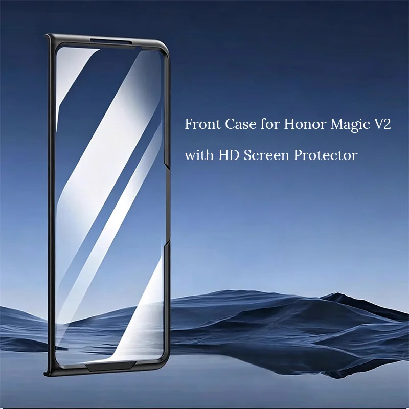 Front Case for Honor Magic V2 Foldable Phone Built-in HD Screen Protector Frame Anti-Drop Full Protective Cover Accessories